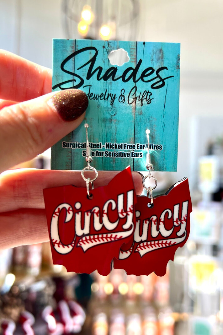 Shades Jewelry Cincy Baseball Earrings