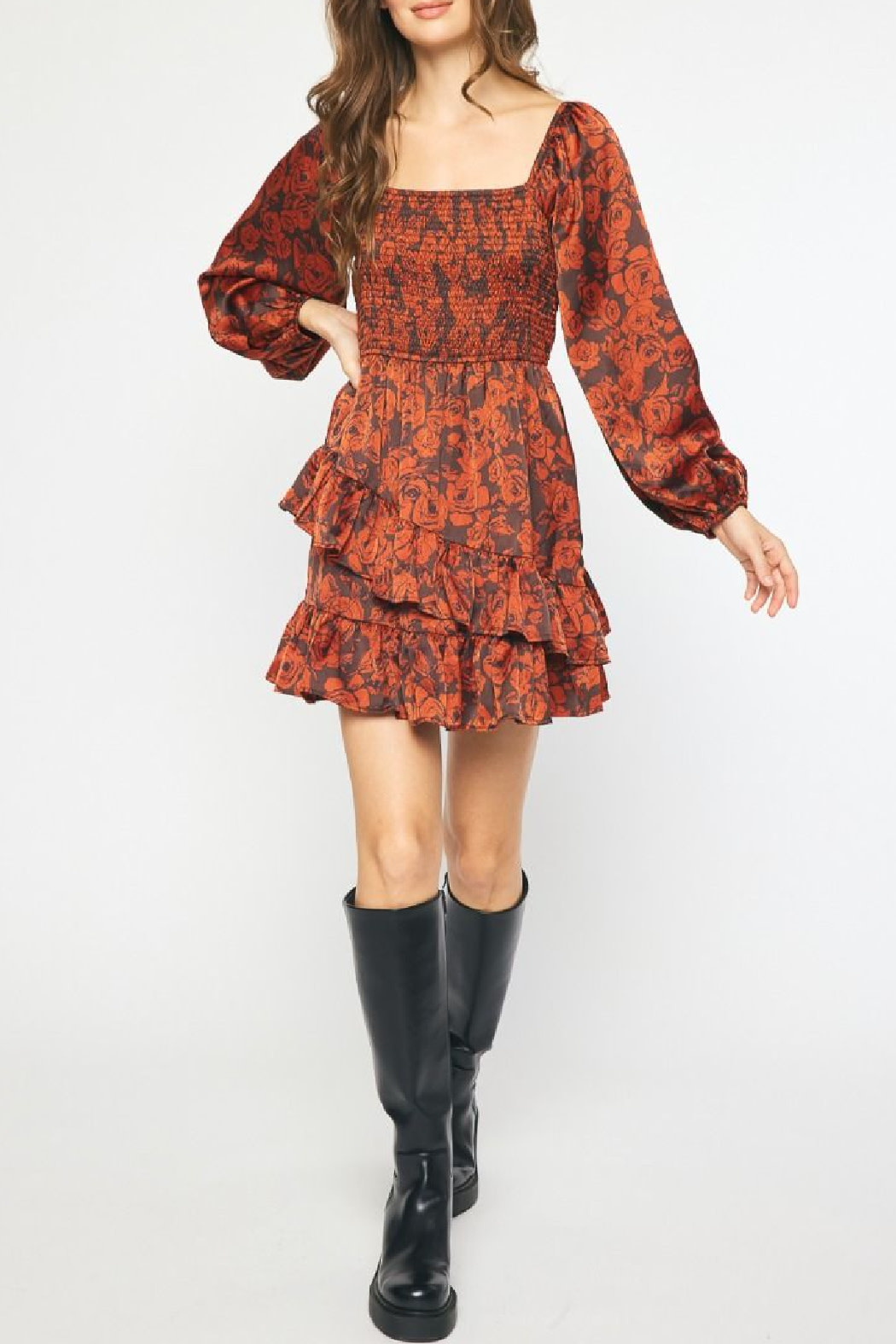 Entro Diagonal Ruffle Dress