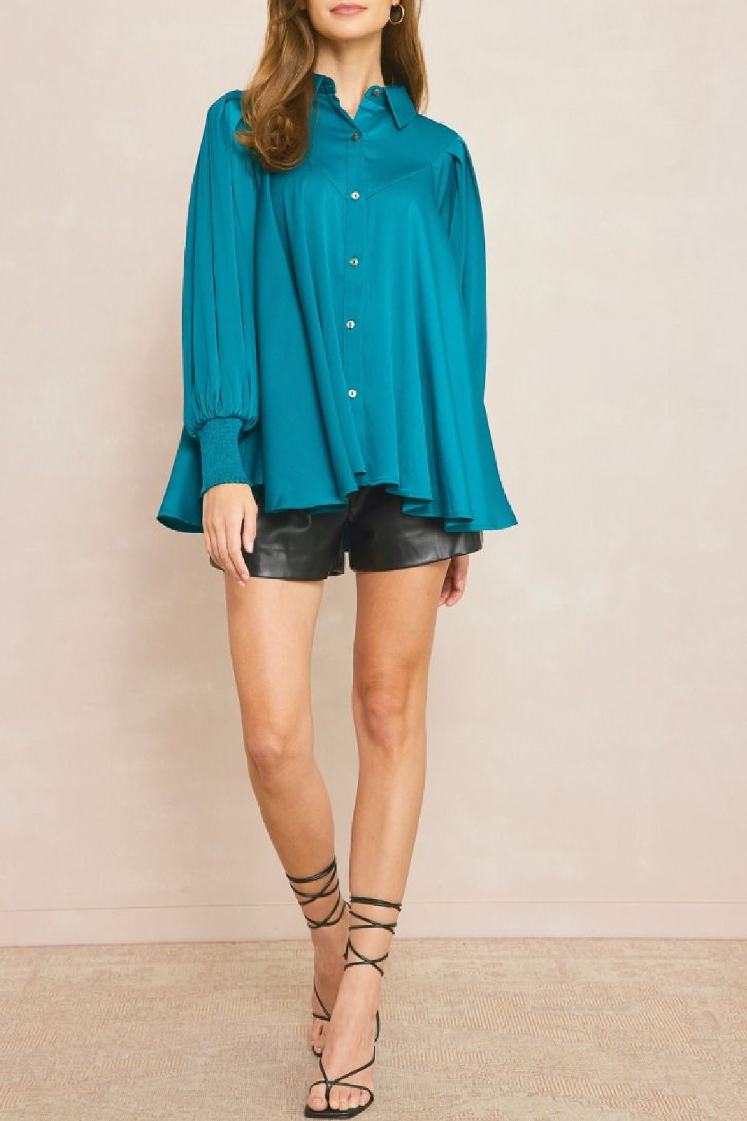 Entro Collared Flowy Blouse