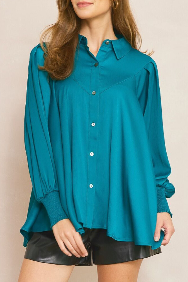 Entro Collared Flowy Blouse