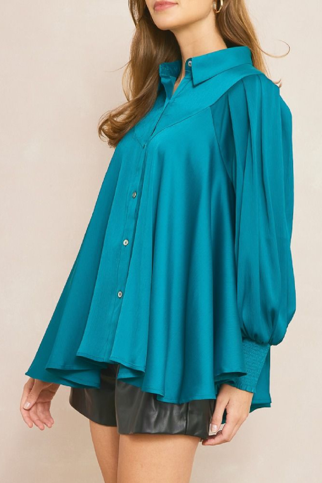 Entro Collared Flowy Blouse