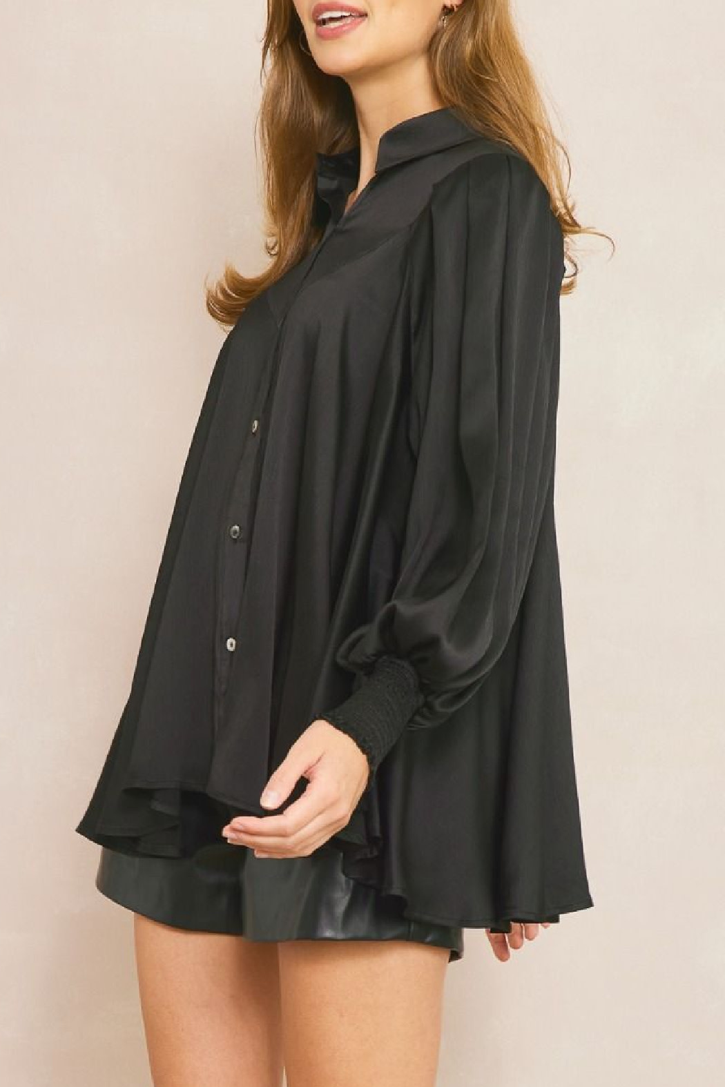Entro Collared Flowy Blouse