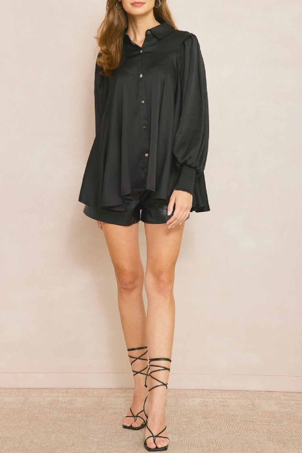 Entro Collared Flowy Blouse