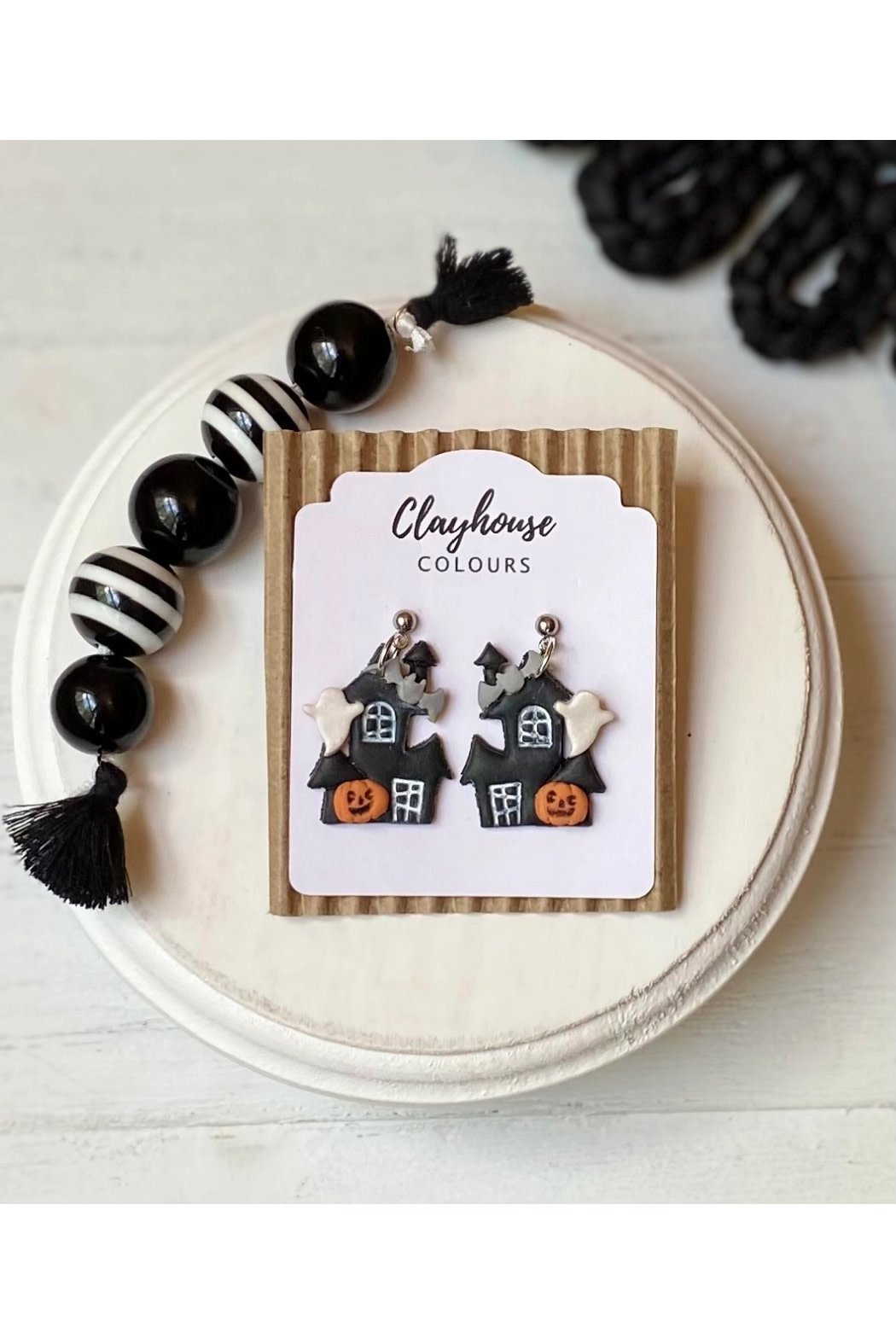 Clayhouse Colours Haunted House Earrings