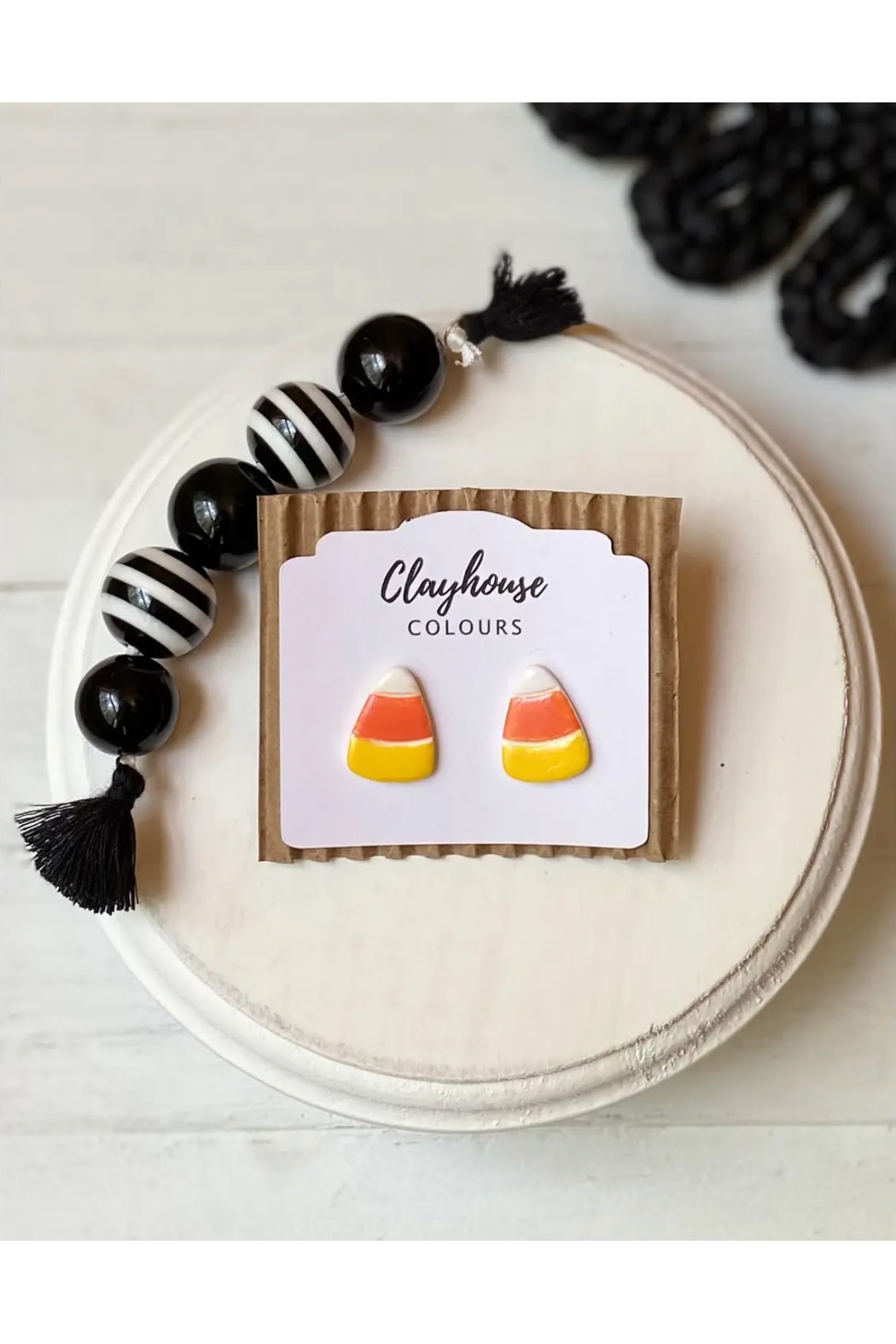 Clayhouse Colours Candy Corn Stud Earrings