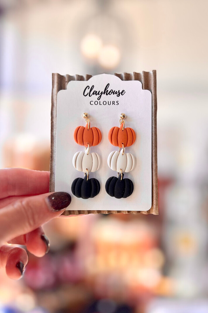 Clayhouse Colours Pumpkin Trio Earrings