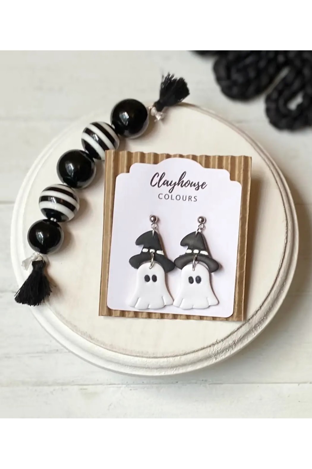 Clayhouse Colours Halloween Ghost Earrings