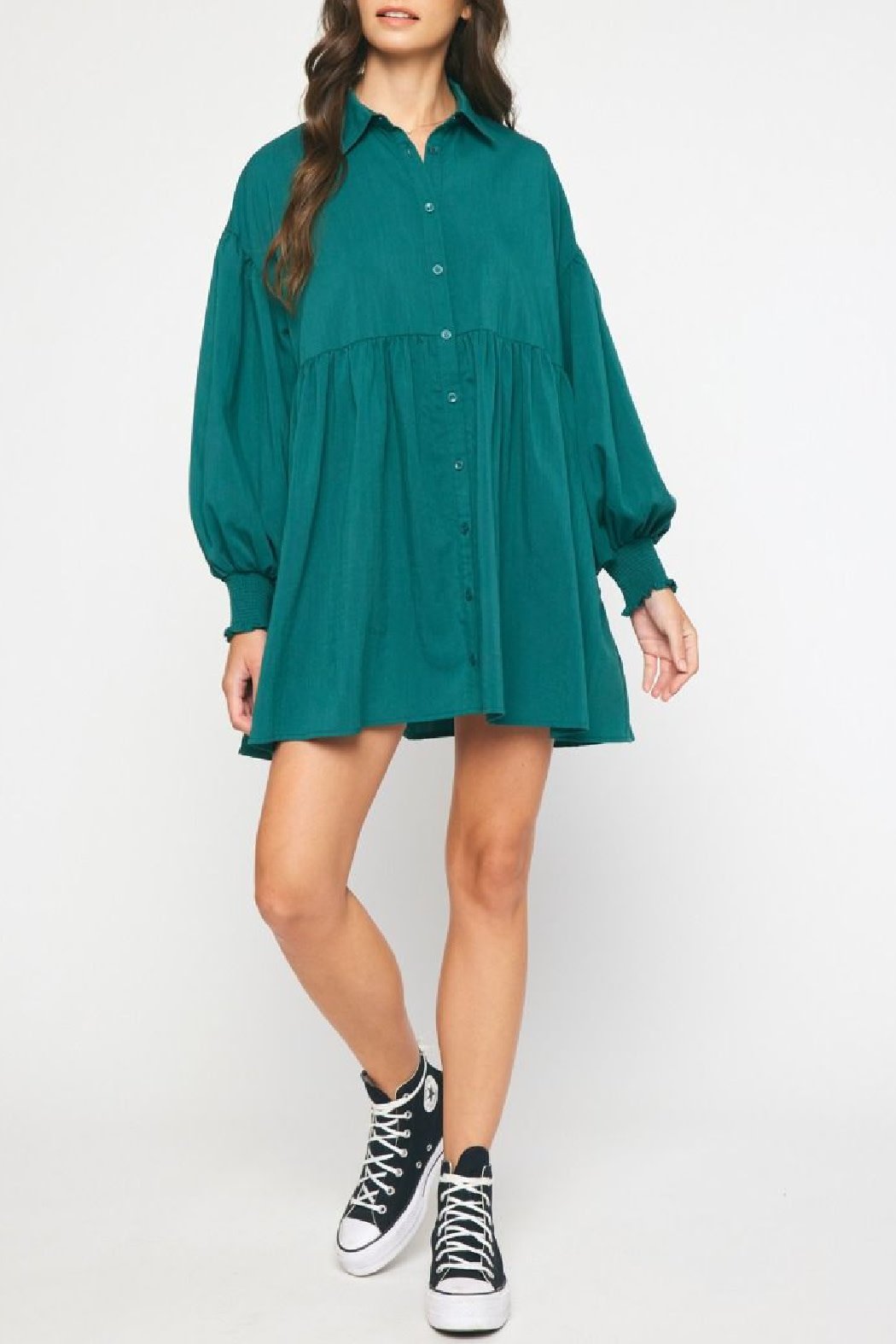 Entro Textured Button Up Dress