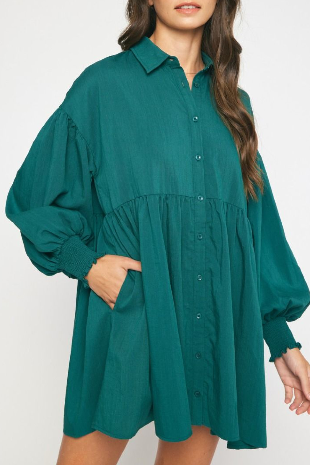 Entro Textured Button Up Dress