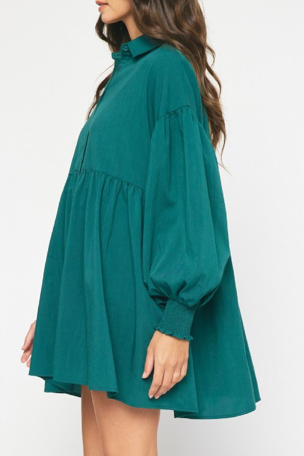 Entro Textured Button Up Dress