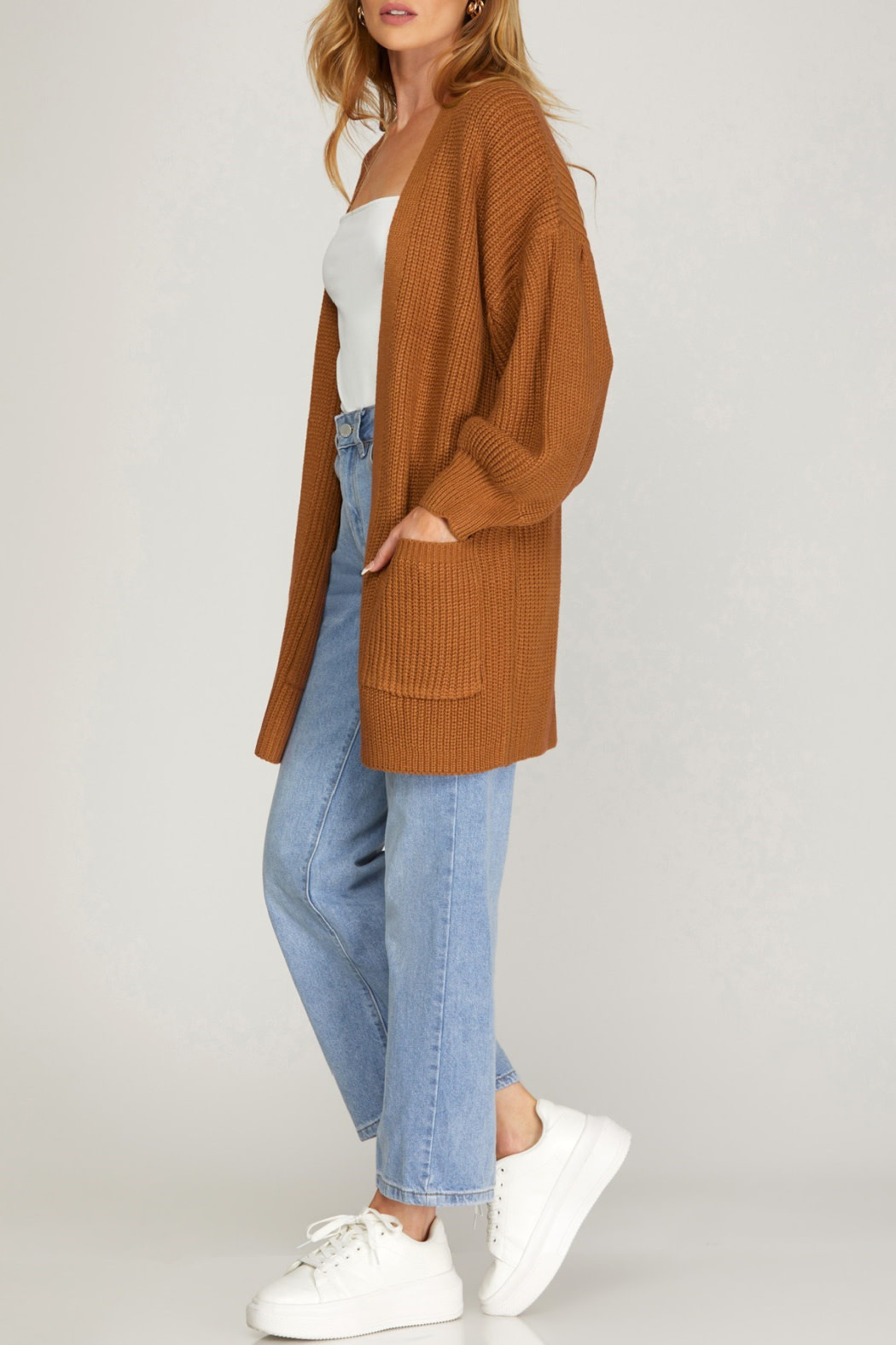 She & Sky Bubble Sleeve Cardigan