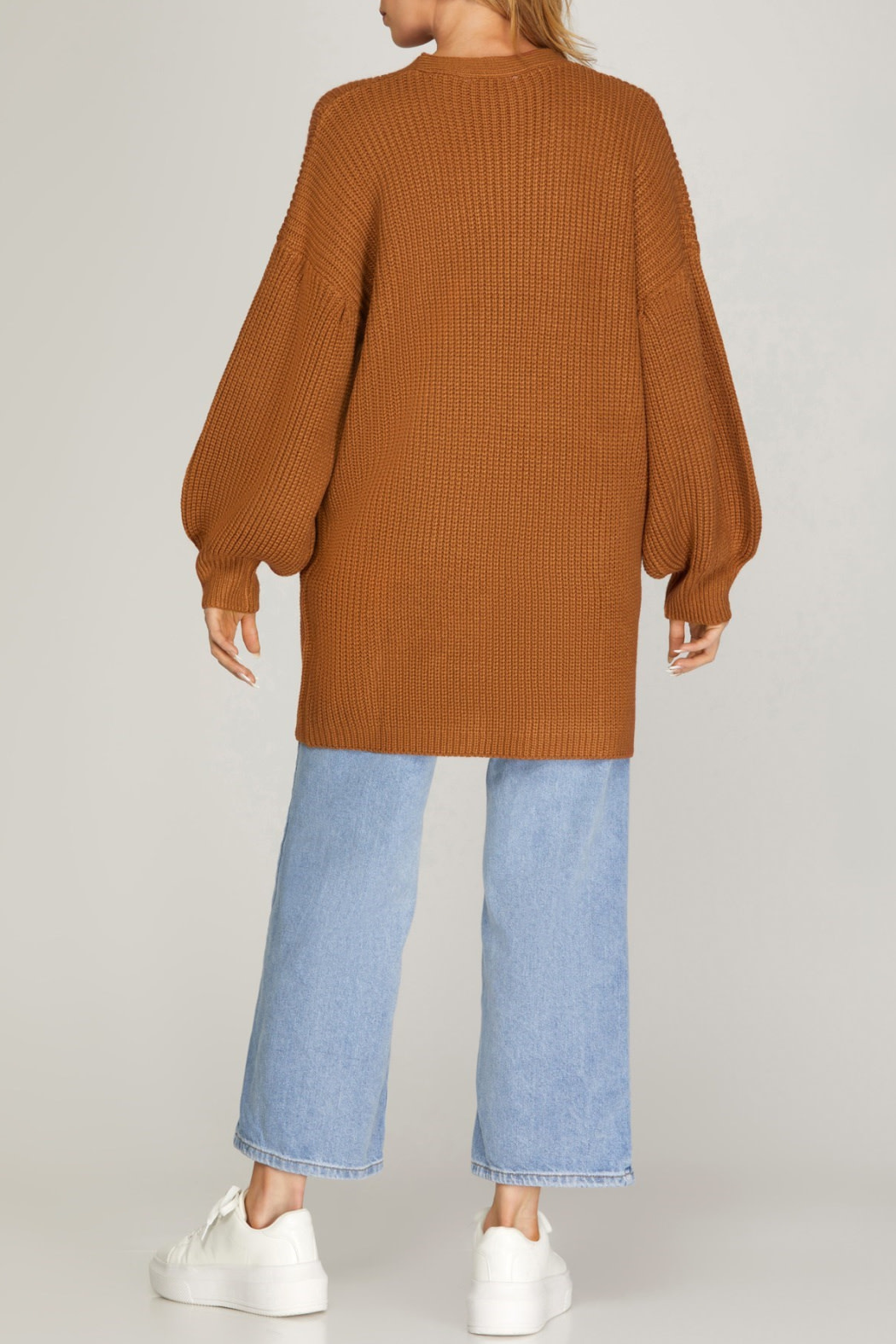 She & Sky Bubble Sleeve Cardigan
