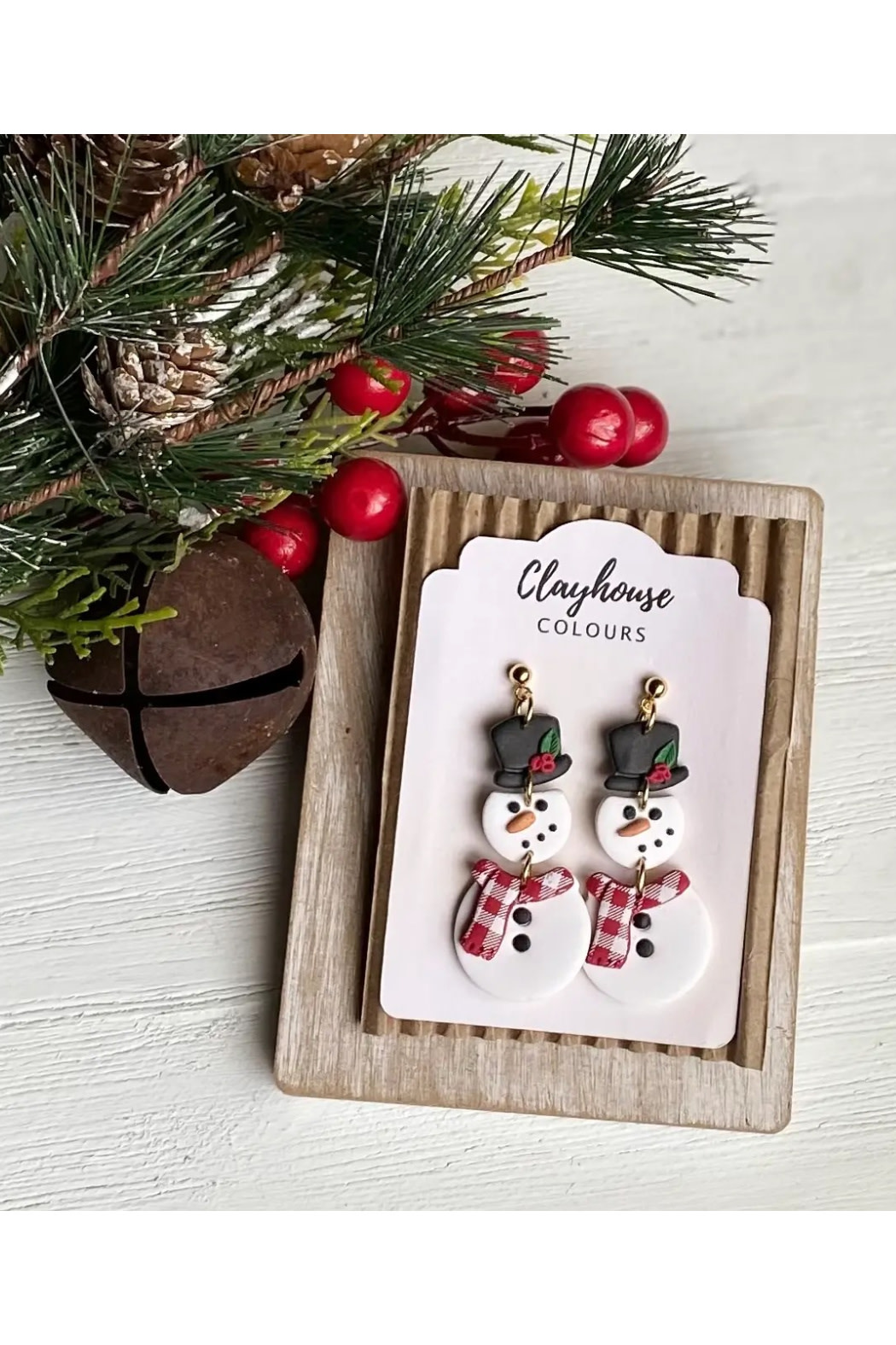 Clayhouse Colours Snowman Clay Earrings