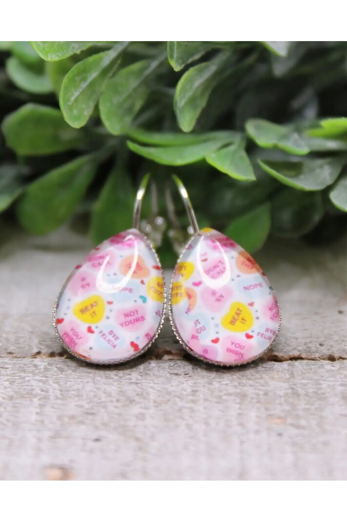 Trend Boutique Conversation hearts french lever earrings