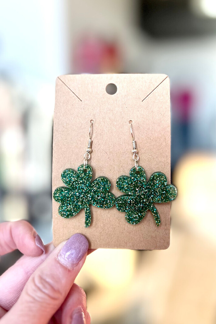 Trend Boutique Sparkle Shamrock earrings