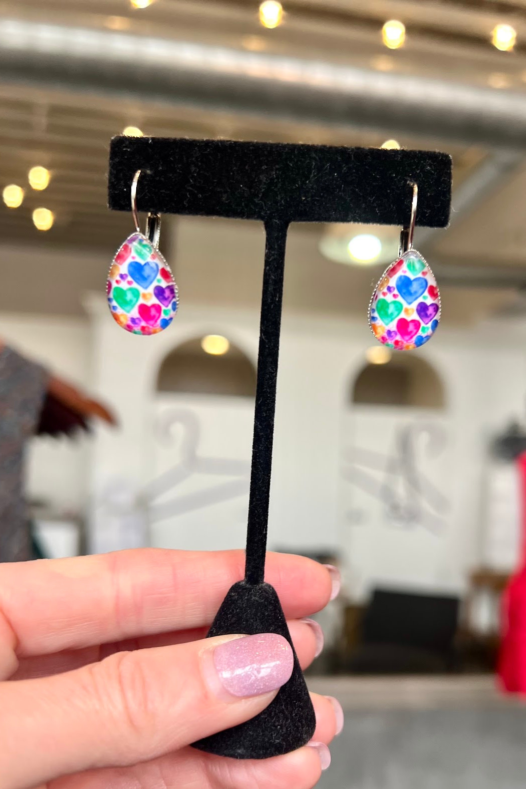 Trend Boutique Colorful hearts french lever earrings