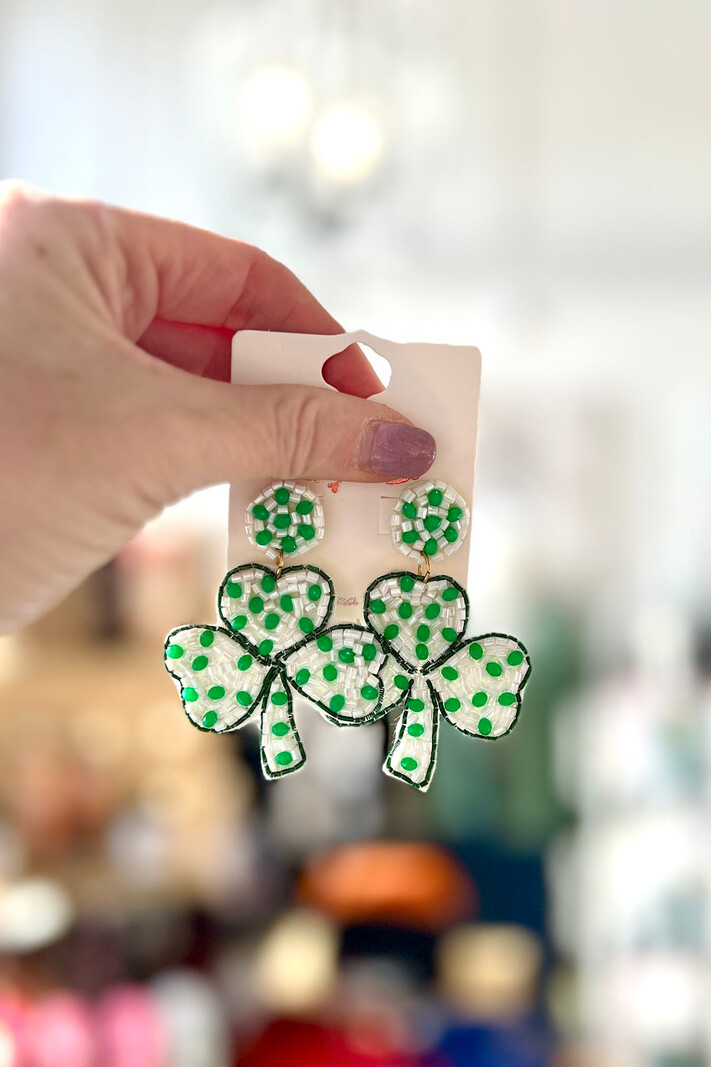 Viola Dotted Clover Earrings