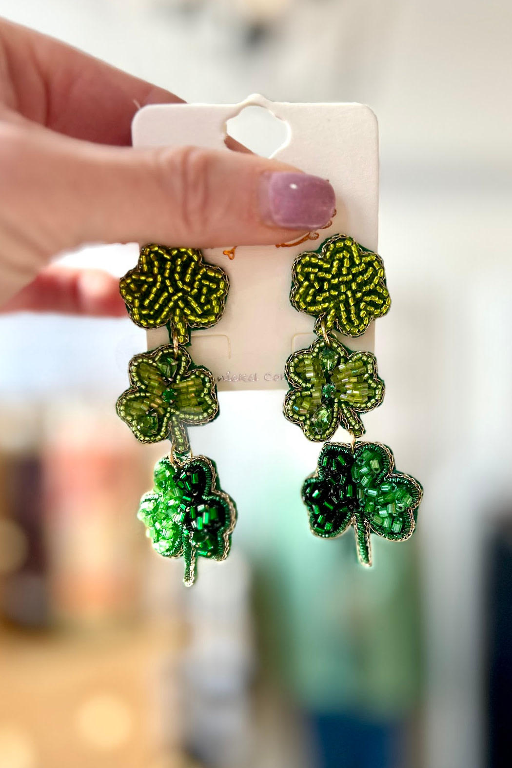 Viola Tiered Clover Earrings