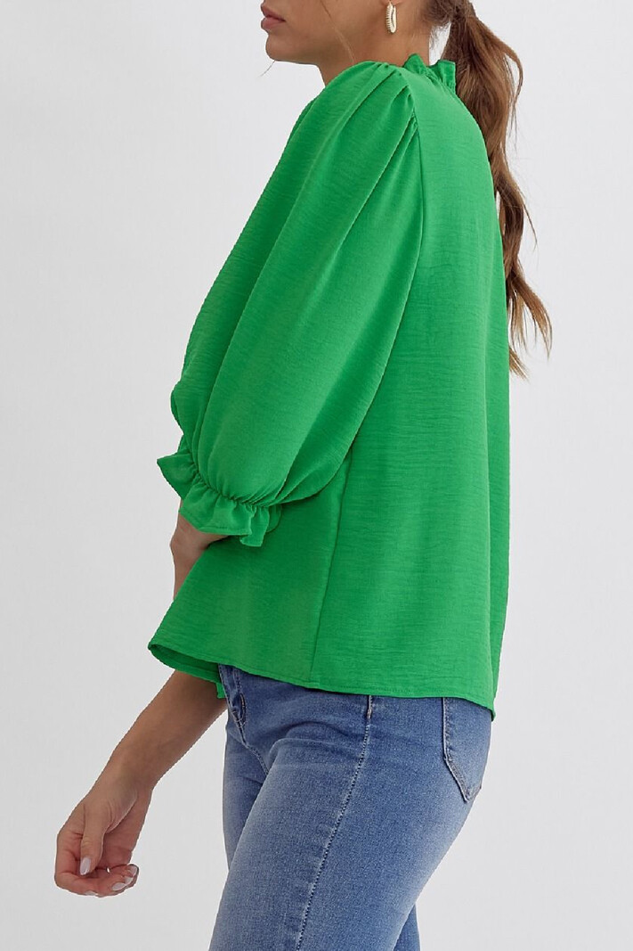 Entro Solid Mock Neck Top