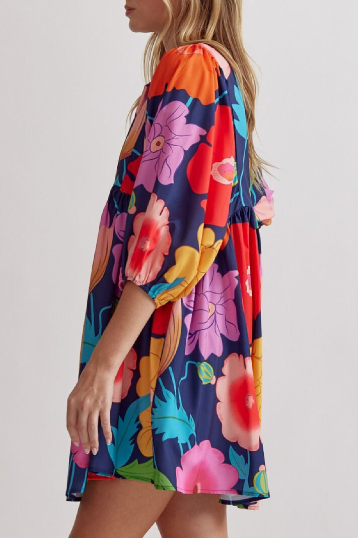 Entro Half Sleeve Floral Dress