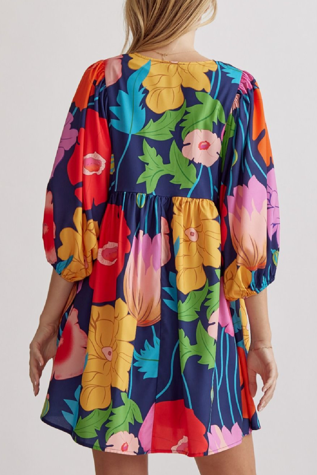 Entro Half Sleeve Floral Dress