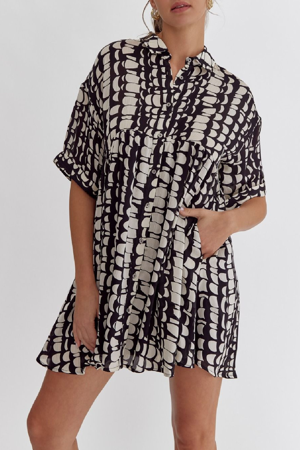 Entro Printed button up dress