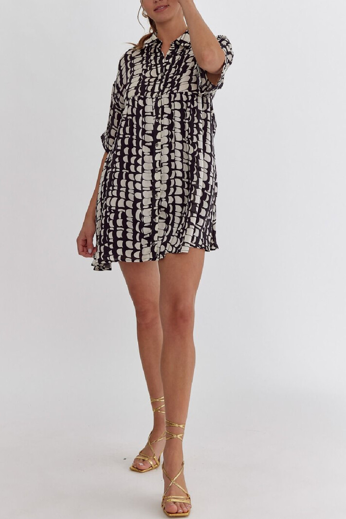 Entro Printed button up dress