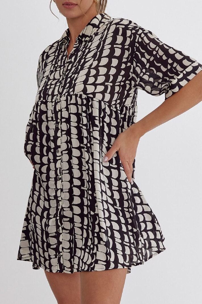 Entro Printed button up dress