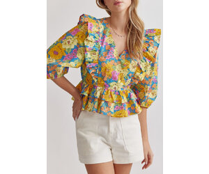 yellow peplum top