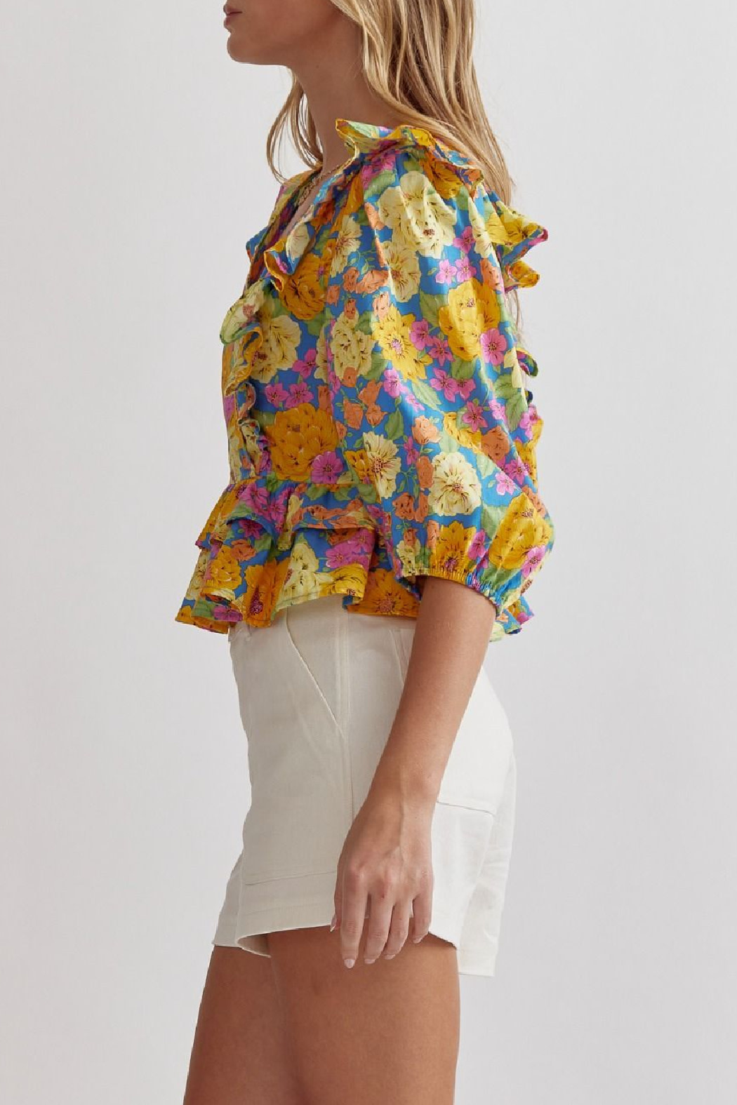 Entro Floral peplum top