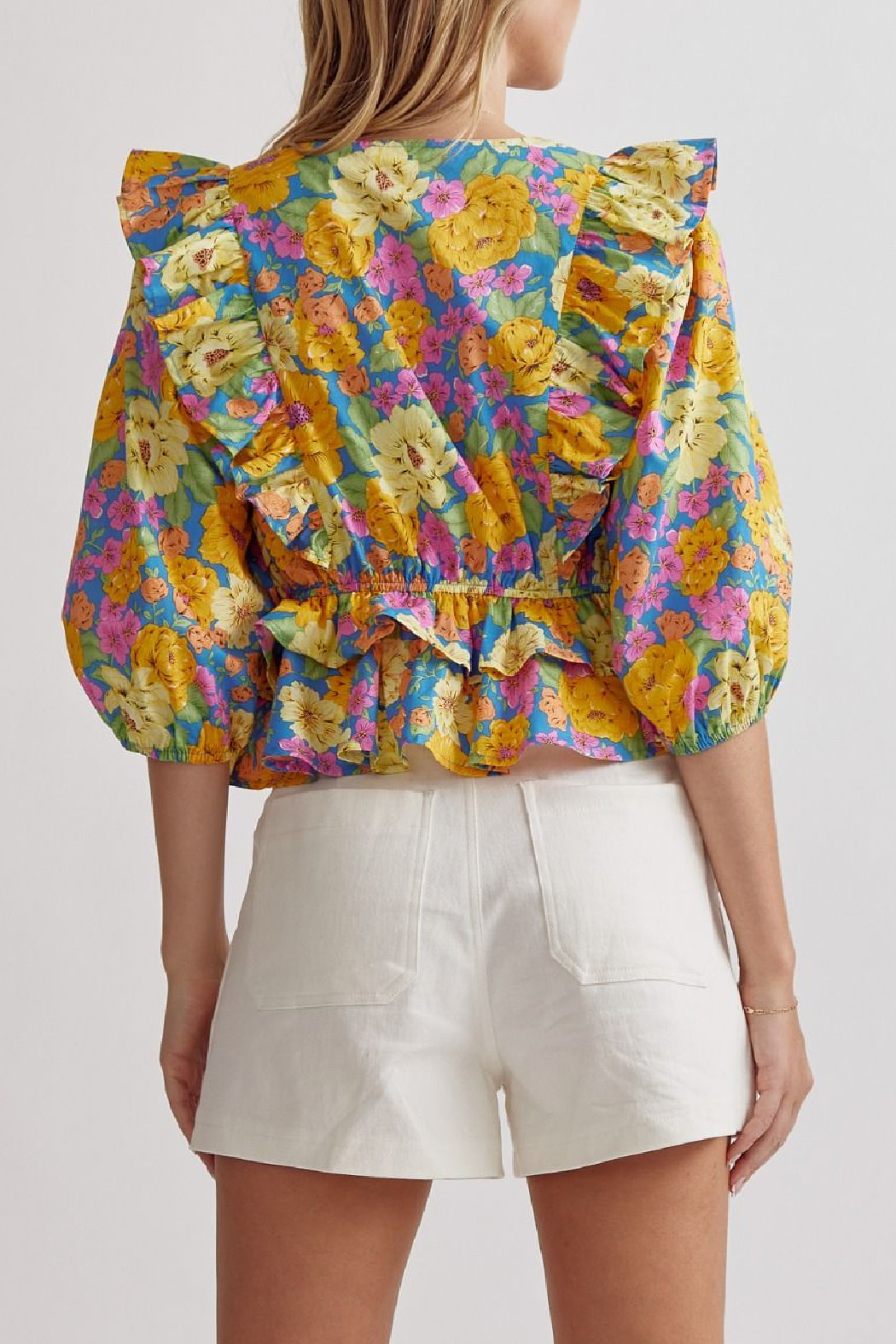 Entro Floral peplum top