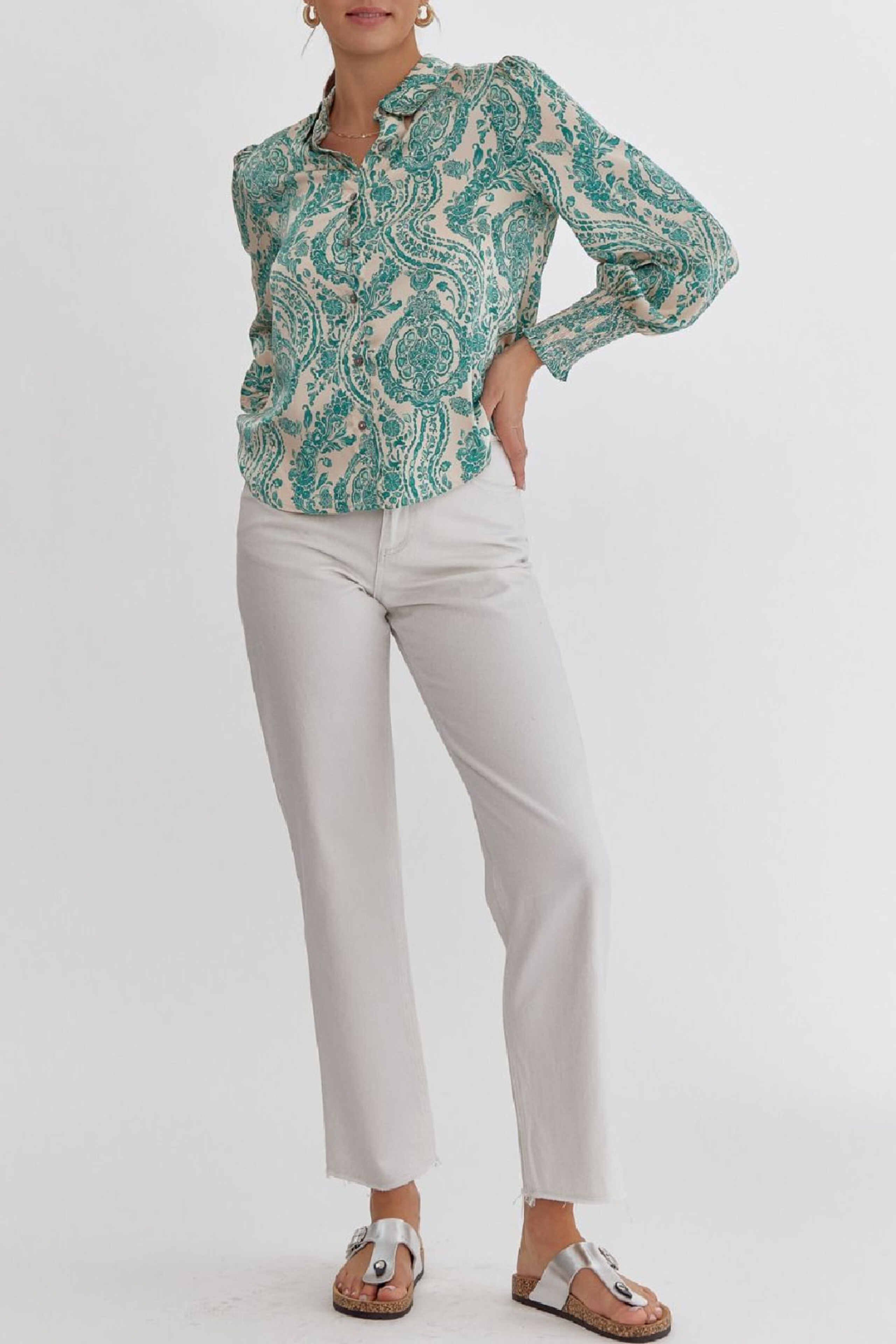 Paisley Oversized Button Up