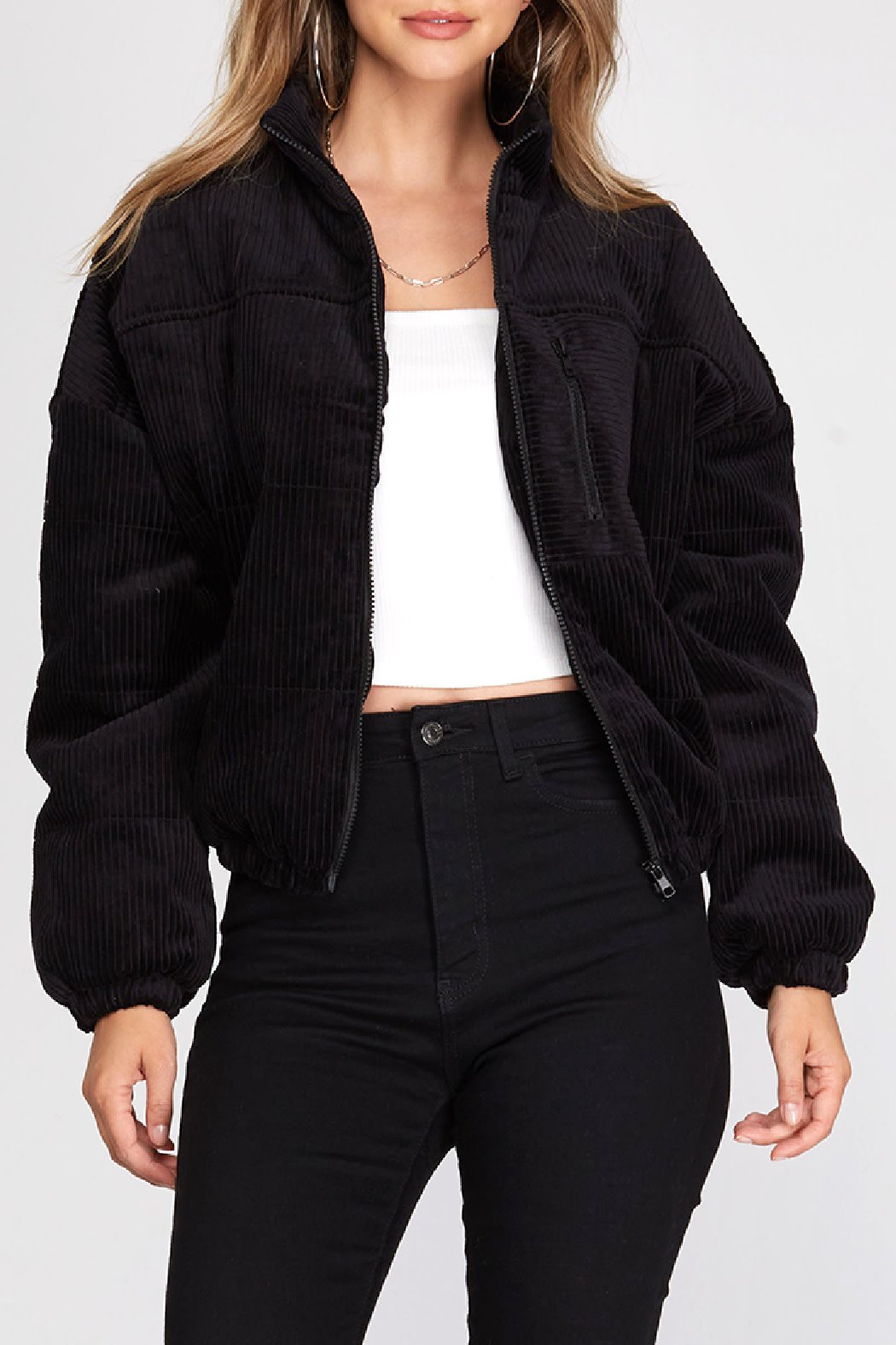 She & Sky Corduroy puffer jacket