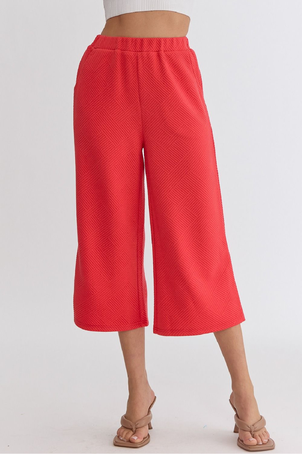 Entro Textured Wide Leg Pants