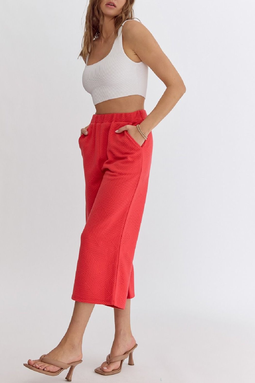 Entro Textured Wide Leg Pants