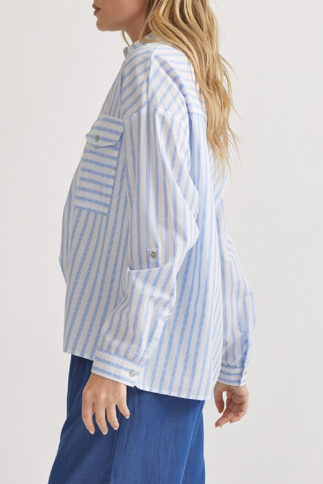 Entro Collared Striped Button Up