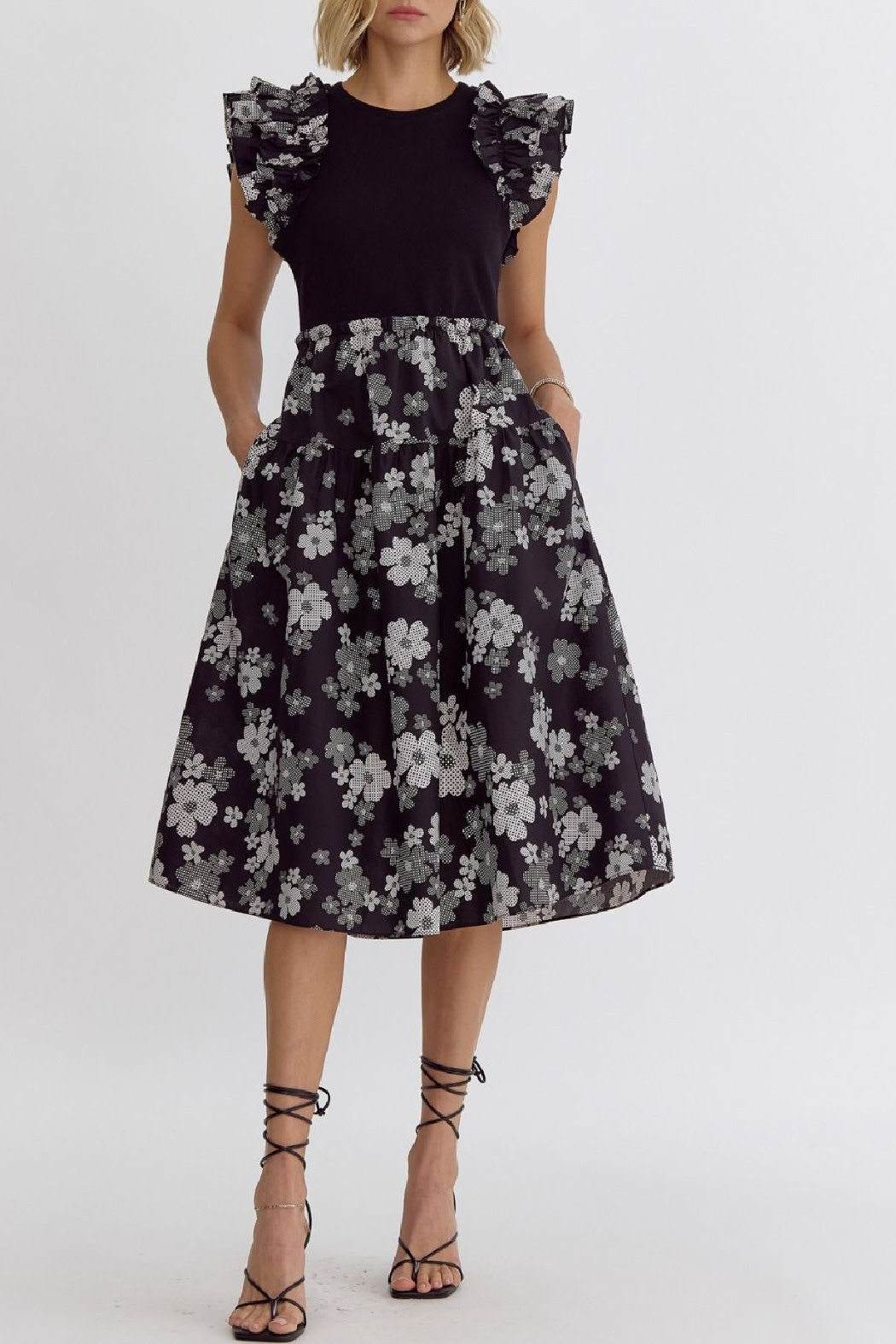 Entro Floral skirt midi