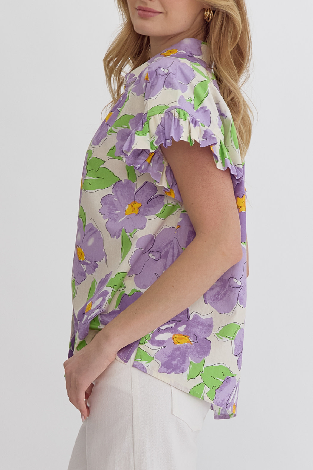 Entro Button up Floral Top