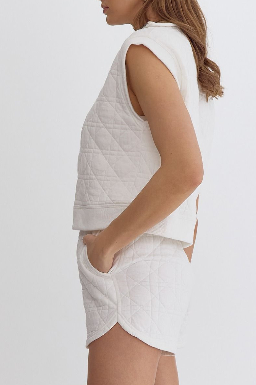 Entro Textured Quarter Zip Top