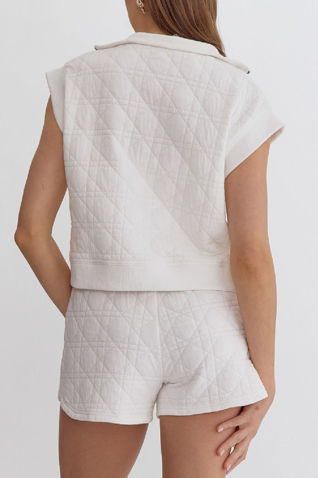 Entro Textured Quarter Zip Top