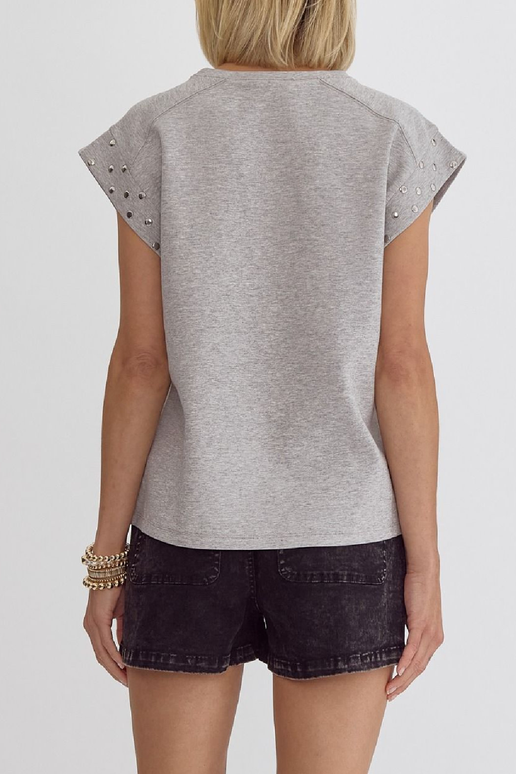Entro Solid Stud Detail Top