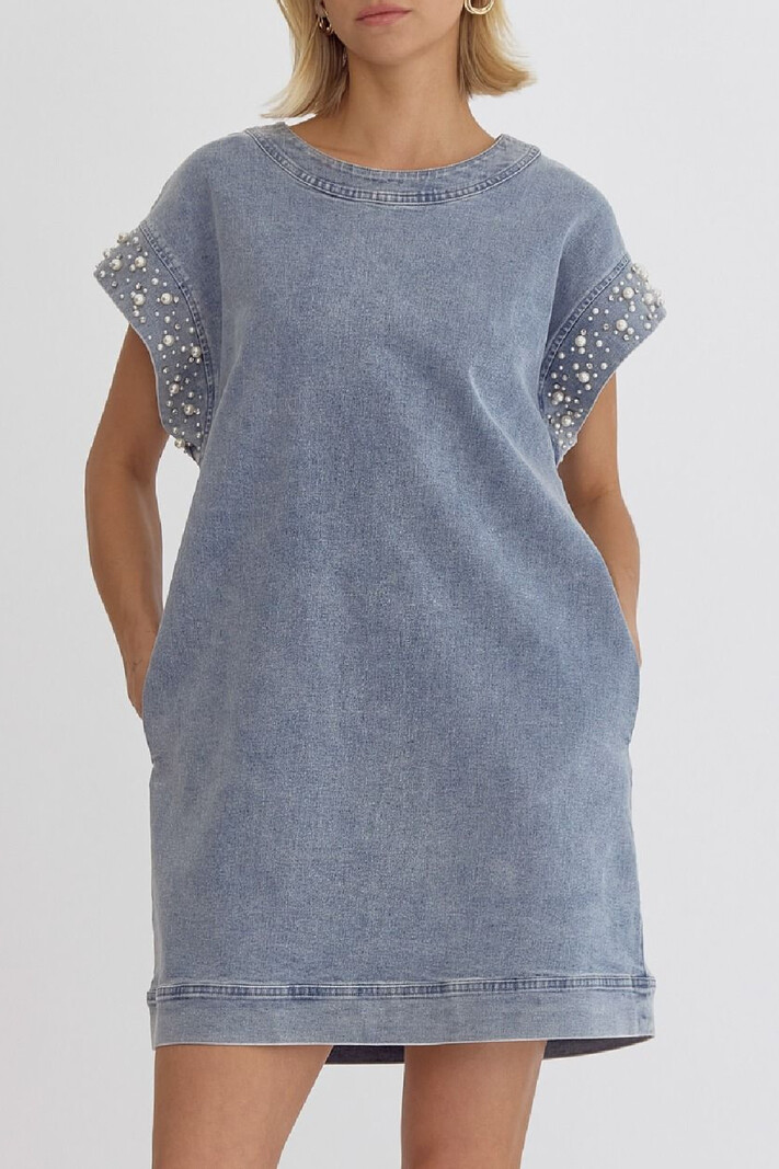 Entro Denim Dress with Cuff Detail