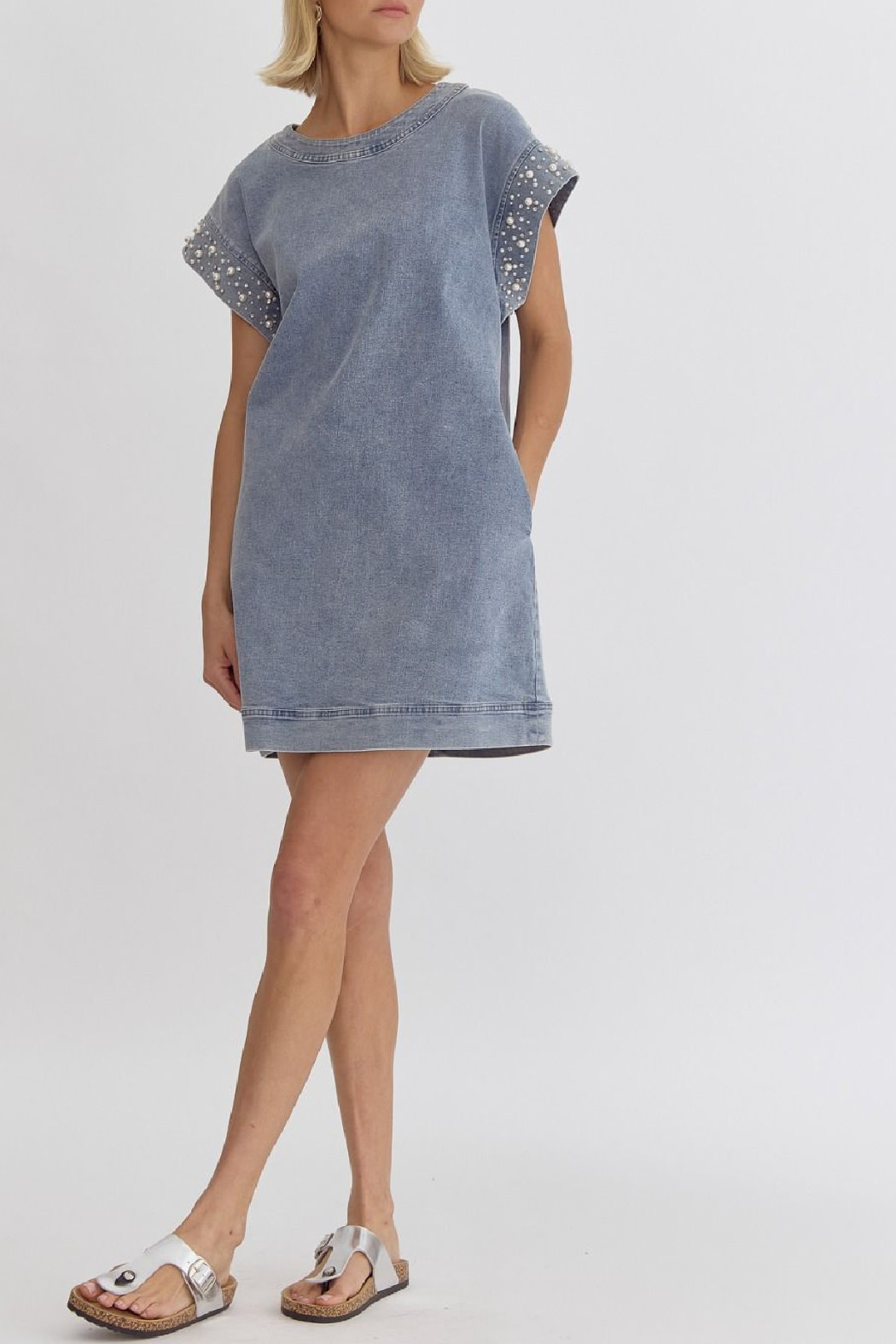 Entro Denim Dress with Cuff Detail