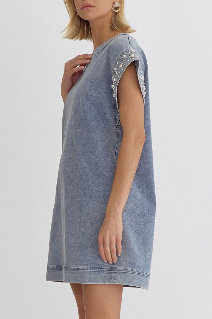 Entro Denim Dress with Cuff Detail