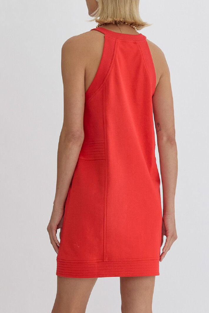Entro Solid Halter dress with zipper