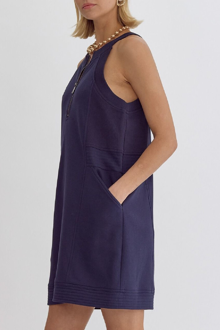 Entro Solid Halter dress with zipper