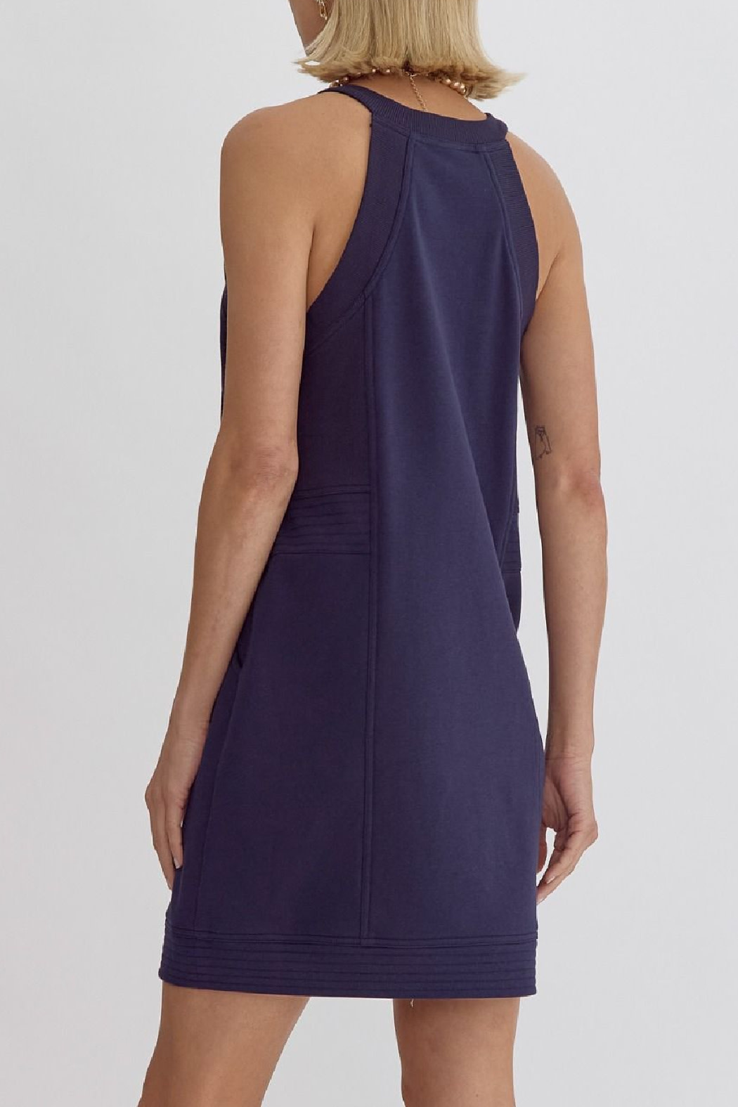 Entro Solid Halter dress with zipper