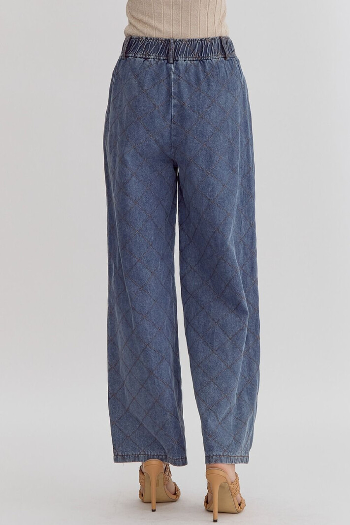 Entro Wideleg Stitched Detail Denim