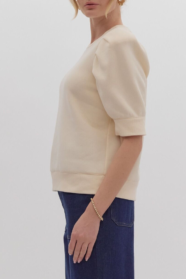 Entro Solid puff sleeve top