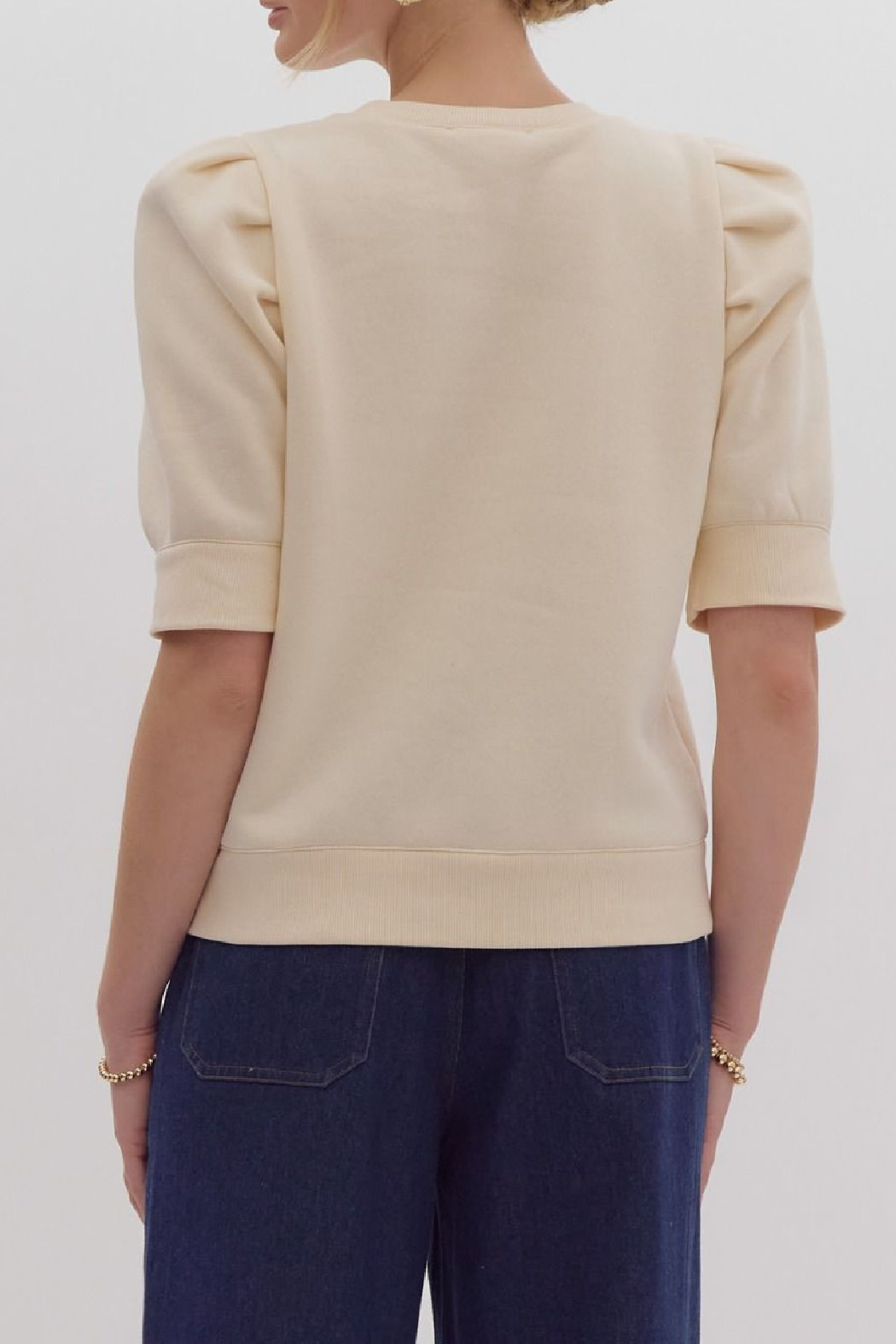 Solid puff sleeve top - Trend Boutique Solid puff sleeve top - Trend Boutique